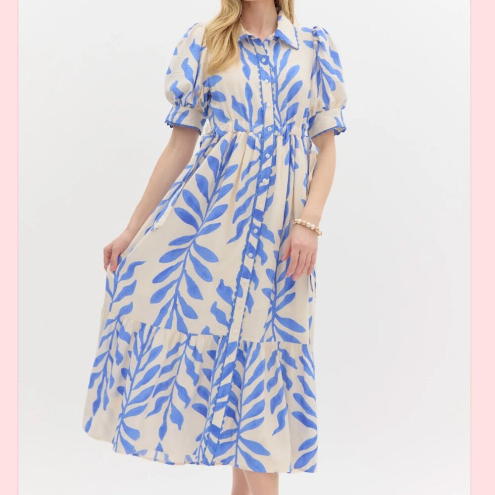 Blue and White Summer Dress